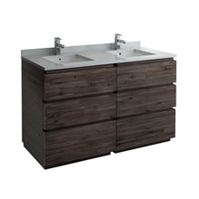 Load image into Gallery viewer, Fresca Formosa 60&quot; Floor Standing Double Sink Modern Bathroom Cabinet w/ Top &amp; Sinks FCB31-3030ACA-FC-CWH-U