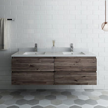 Load image into Gallery viewer, Fresca Formosa 58&quot; Wall Hung Double Sink Modern Bathroom Cabinet FCB31-3030ACA