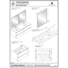 Load image into Gallery viewer, Fresca Formosa 58&quot; Wall Hung Double Sink Modern Bathroom Cabinet FCB31-3030ACA