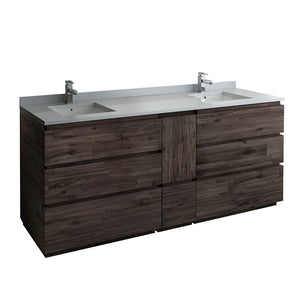 Fresca Formosa 82" Floor Standing Double Sink Modern Bathroom Cabinet FCB31-361236ACA-FC