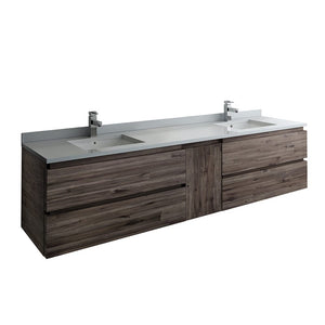 Fresca Formosa 82" Wall Hung Double Sink Modern Bathroom Cabinet FCB31-361236ACA