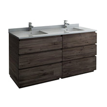 Load image into Gallery viewer, Fresca Formosa 72&quot; Floor Standing Double Sink Modern Bathroom Cabinet w/ Top &amp; Sinks FCB31-3636ACA-FC-CWH-U