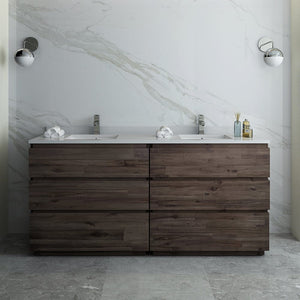 Fresca Formosa 70" Floor Standing Double Sink Modern Bathroom Cabinet FCB31-3636ACA-FC