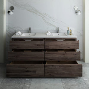 Fresca Formosa 70" Floor Standing Double Sink Modern Bathroom Cabinet FCB31-3636ACA-FC
