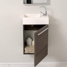 Load image into Gallery viewer, Fresca Pulito 16&quot; Small Gray Oak Modern Bathroom Vanity w/ Integrated Sink FCB8002GO-I
