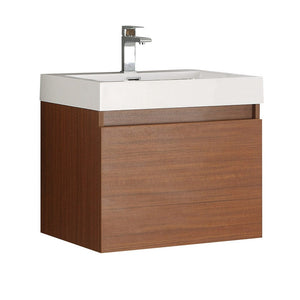 Fresca Nano 24" Teak Modern Bathroom Cabinet w/ Integrated Sink FCB8006TK-I