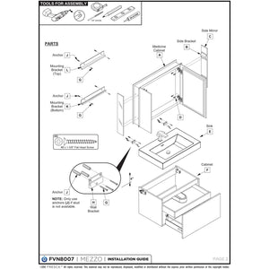 Fresca FCB8007BW-I Mezzo 30" Black Wall Hung Modern Bathroom Cabinet w/ Integrated Sink