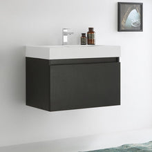 Load image into Gallery viewer, Fresca FCB8007BW-I Mezzo 30&quot; Black Wall Hung Modern Bathroom Cabinet w/ Integrated Sink