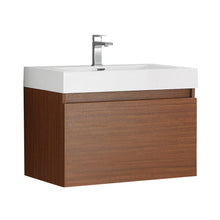 Load image into Gallery viewer, Fresca Mezzo 30&quot; Teak Wall Hung Modern Bathroom Cabinet w/ Integrated Sink FCB8007TK-I