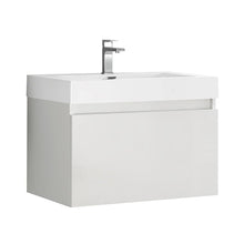Load image into Gallery viewer, Fresca Mezzo 30&quot; White Wall Hung Modern Bathroom Cabinet w/ Integrated Sink FCB8007WH-I