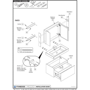 Fresca Mezzo 36" White Wall Hung Modern Bathroom Cabinet w/ Integrated Sink FCB8008WH-I