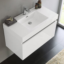 Load image into Gallery viewer, Fresca FCB8008WH-I Mezzo 36&quot; White Wall Hung Modern Bathroom Cabinet w/ Integrated Sink