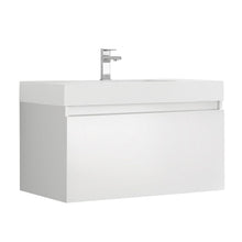 Load image into Gallery viewer, Fresca FCB8008WH-I Mezzo 36&quot; White Wall Hung Modern Bathroom Cabinet w/ Integrated Sink