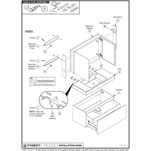 Fresca Mezzo 48" Black Wall Hung Modern Bathroom Cabinet FCB8011BW