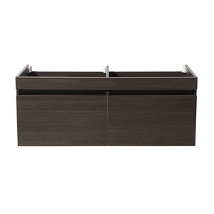Fresca Mezzo 48" Gray Oak Wall Hung Double Sink Modern Bathroom Cabinet FCB8012GO