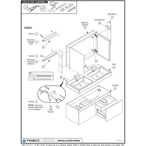 Fresca Mezzo 48" Gray Oak Wall Hung Double Sink Modern Bathroom Cabinet FCB8012GO