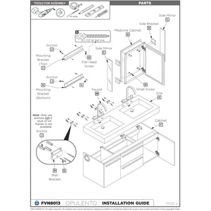 Fresca Opulento 54" Gray Oak Modern Double Sink Bathroom Cabinet w/ Integrated Sinks FCB8013GO-I