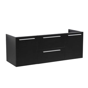 Fresca Opulento 54" Black Modern Double Sink Bathroom Cabinet FCB8013BW