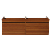 Load image into Gallery viewer, Fresca Largo 57&quot; Teak Modern Double Sink Bathroom Cabinet FCB8040TK