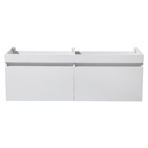 Fresca Largo 57" White Modern Double Sink Bathroom Cabinet FCB8040WH