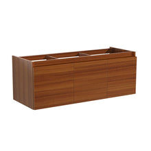 Load image into Gallery viewer, Fresca Mezzo 60&quot; Teak Wall Hung Single Sink Modern Bathroom Cabinet FCB8041TK