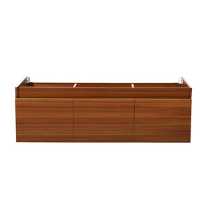 Fresca Mezzo 60" Teak Wall Hung Single Sink Modern Bathroom Cabinet FCB8041TK