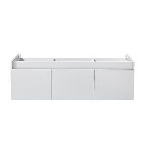 Fresca Mezzo 60" White Wall Hung Single Sink Modern Bathroom Cabinet FCB8041WH