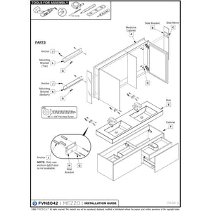 Fresca Mezzo 60" Black Wall Hung Double Sink Modern Bathroom Cabinet w/ Integrated Sink FCB8042BW-I