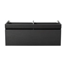 Load image into Gallery viewer, Fresca FCB8042BW Mezzo 60&quot; Black Wall Hung Double Sink Modern Bathroom Cabinet