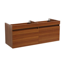 Load image into Gallery viewer, Fresca Mezzo 60&quot; Teak Wall Hung Double Sink Modern Bathroom Cabinet FCB8042TK