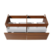 Load image into Gallery viewer, Fresca Mezzo 60&quot; Teak Wall Hung Double Sink Modern Bathroom Cabinet FCB8042TK