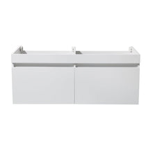 Load image into Gallery viewer, Fresca Mezzo 60&quot; White Wall Hung Double Sink Modern Bathroom Cabinet FCB8042WH