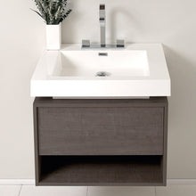 Load image into Gallery viewer, Fresca Potenza 28&quot; Gray Oak Modern Bathroom Cabinet w/ Vessel Sink FCB8070GO-I