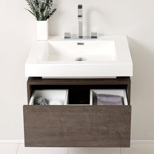 Load image into Gallery viewer, Fresca Potenza 28&quot; Gray Oak Modern Bathroom Cabinet w/ Vessel Sink FCB8070GO-I