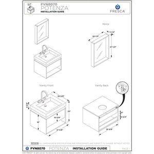 Fresca Potenza 28" Gray Oak Modern Bathroom Cabinet FCB8070GO