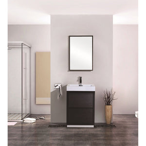 Kubebath FMB24-BK Bliss 24" Black Free Standing Modern Bathroom Vanity