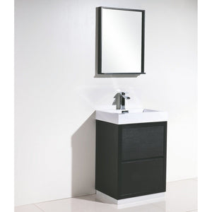 Kubebath FMB24-BK Bliss 24" Black Free Standing Modern Bathroom Vanity
