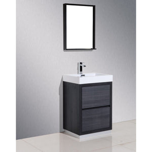 Kubebath FMB24-GO Bliss 24" Gray Oak Free Standing Modern Bathroom Vanity