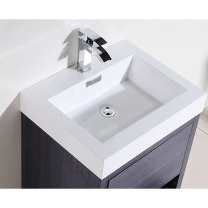 Kubebath FMB24-GO Bliss 24" Gray Oak Free Standing Modern Bathroom Vanity