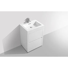 Load image into Gallery viewer, Kubebath FMB24-GW Bliss 24&quot; High Gloss White Free Standing Modern Bathroom Vanity