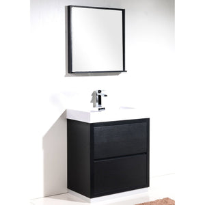 Kubebath FMB30-BK Bliss 30" Black Free Standing Modern Bathroom Vanity