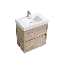 Load image into Gallery viewer, Kubebath FMB30-NW Bliss 30&quot; Nature Wood Free Standing Modern Bathroom Vanity