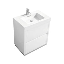 Load image into Gallery viewer, Kubebath FMB30-GW Bliss 30&quot;  High Gloss White Free Standing Modern Bathroom Vanity
