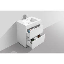 Load image into Gallery viewer, Kubebath FMB30-GW Bliss 30&quot;  High Gloss White Free Standing Modern Bathroom Vanity