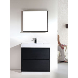 Kubebath FMB36-BK Bliss 36" Black Free Standing Modern Bathroom Vanity