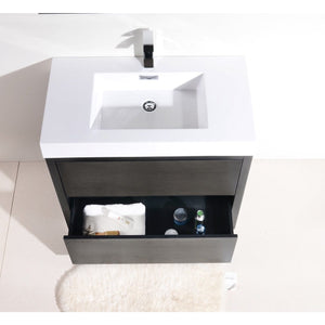 Kubebath FMB36-BK Bliss 36" Black Free Standing Modern Bathroom Vanity