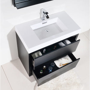 Kubebath FMB36-BK Bliss 36" Black Free Standing Modern Bathroom Vanity