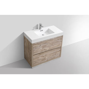 Kubebath FMB36-NW Bliss 36" Nature Wood Free Standing Modern Bathroom Vanity
