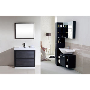 Kubebath FMB40-BK Bliss 40" Black Free Standing Modern Bathroom Vanity