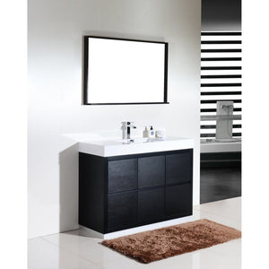 Kubebath FMB48-BK Bliss 48" Black Free Standing Modern Bathroom Vanity